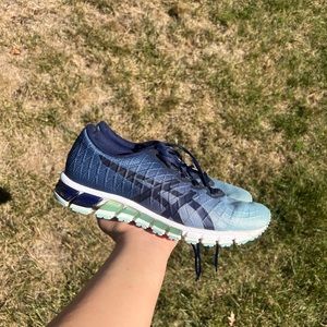 Women’s ASICS Gel Quantum 4 Blue Green Running Walking Shoes Sneakers Size 9